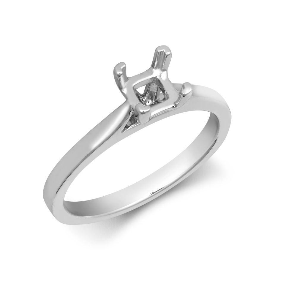 950 Platinum 0.25ct Princess Cut Solitaire 4 Claw Plain Wed-fit Ring Mount