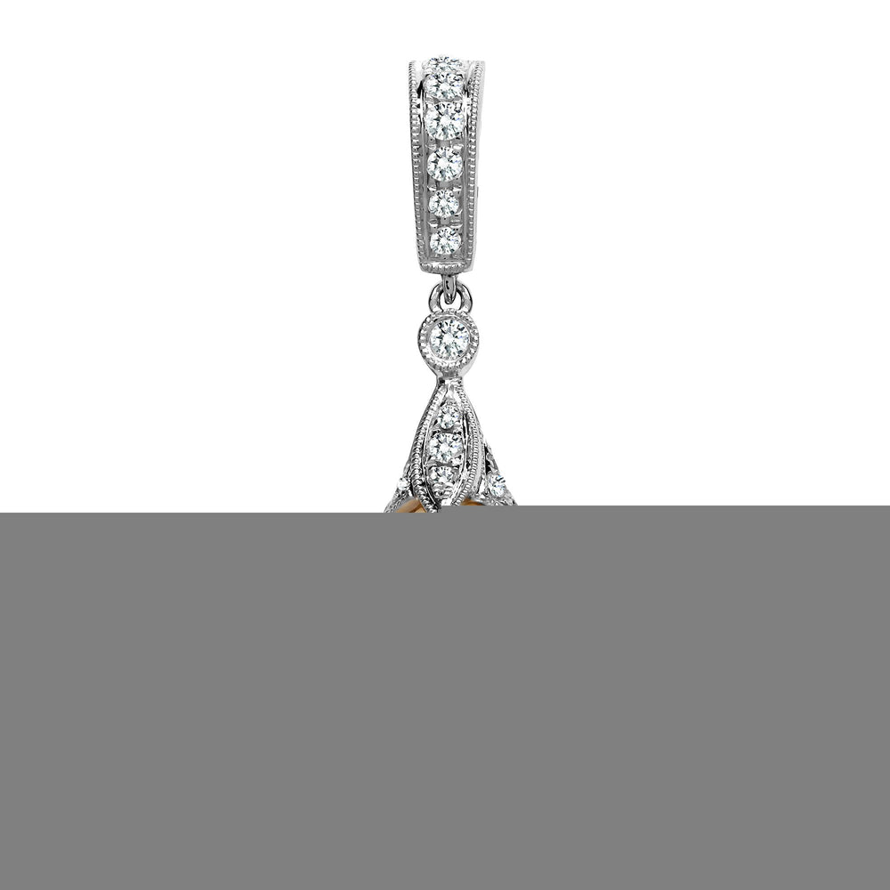18ct White Gold Natural Diamond And Pearl Pendant – product view