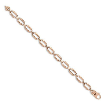 14ct Rose Solid Rectangular Link Chain Bracelet