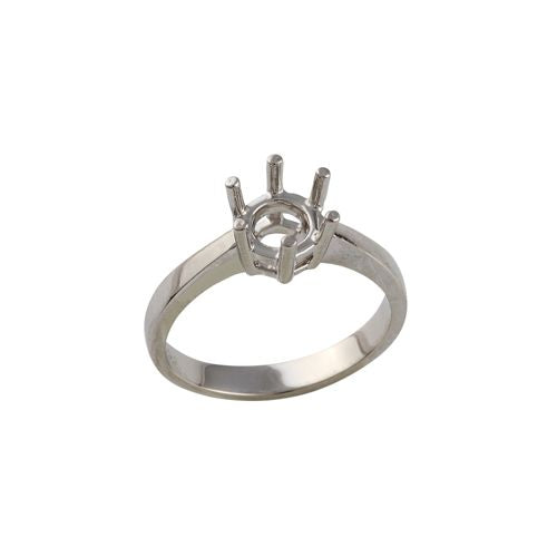 950 Platinum 0.25ct 4mm Round Solitaire 6 Claw Ring Mount