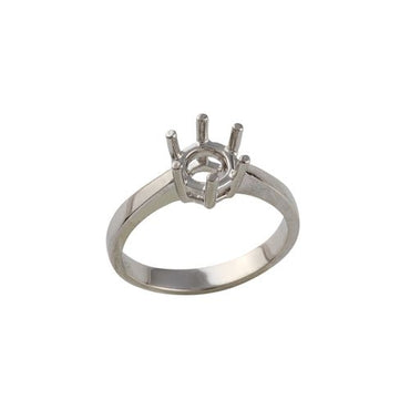 950 Platinum 0.25ct 4mm Round Solitaire 6 Claw Ring Mount