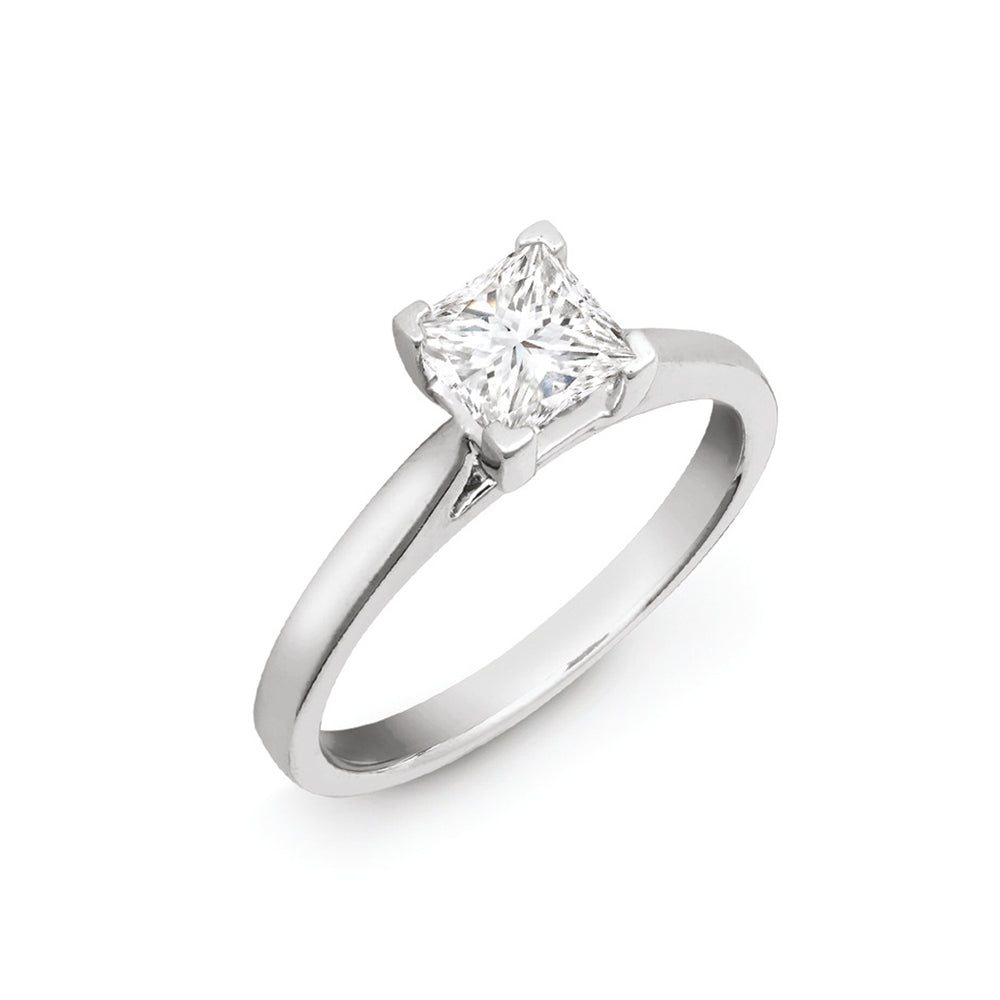 Platinum 25pts Solitaire Natural Diamond Wed-fit Ring