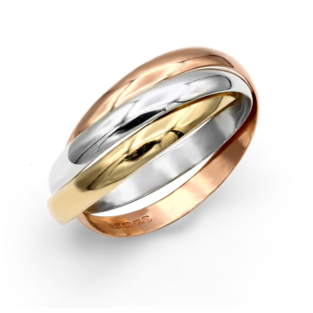 9ct 3 Colour Gold Russian Wedding Ring – product view