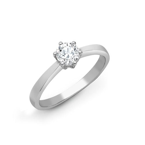 Lab 18ct White Gold 25pts Solitaire Diamond Ring – product view