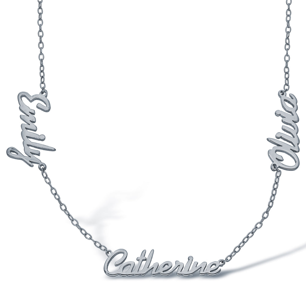 925 Silver Personalised Nameplate with 3 names + 16" Chain (SNP030) – product view