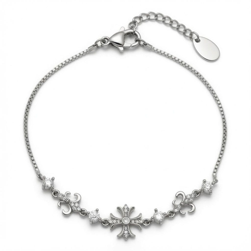 Armband mit Kreuzanhänger und Zirkonia aus Sterlingsilber (925)