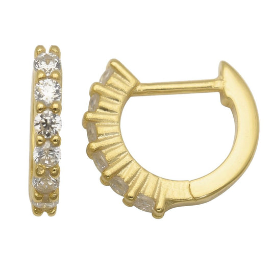 Ohrringe aus 925er Sterlingsilber, 14 Karat vergoldet, mit Baguette-Zirkonia