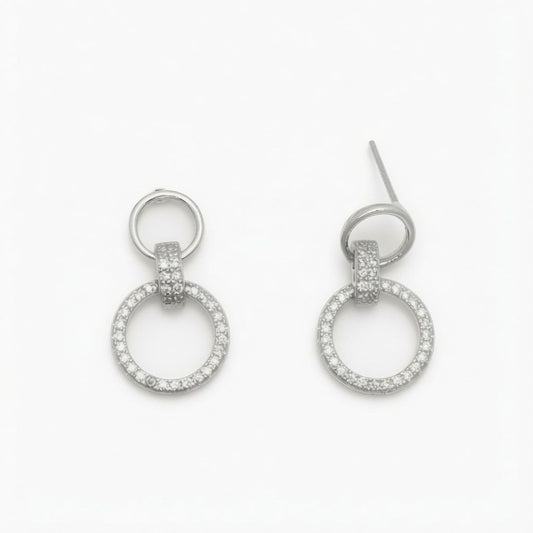 925 Sterling Silber Zirkonia-Kreis-Anhänger-Set