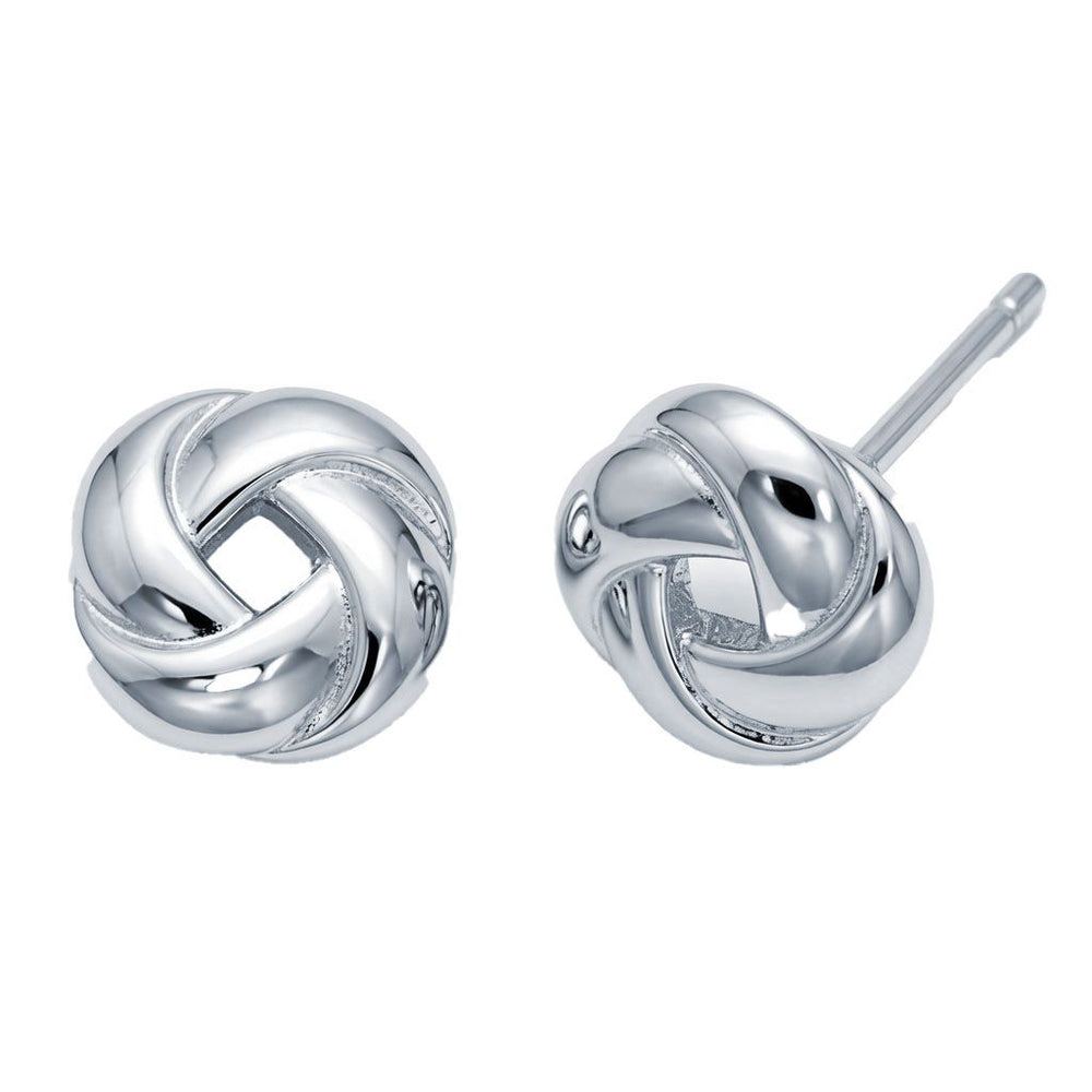 925 Sterling Silver Love Knot Stud Earrings – product view