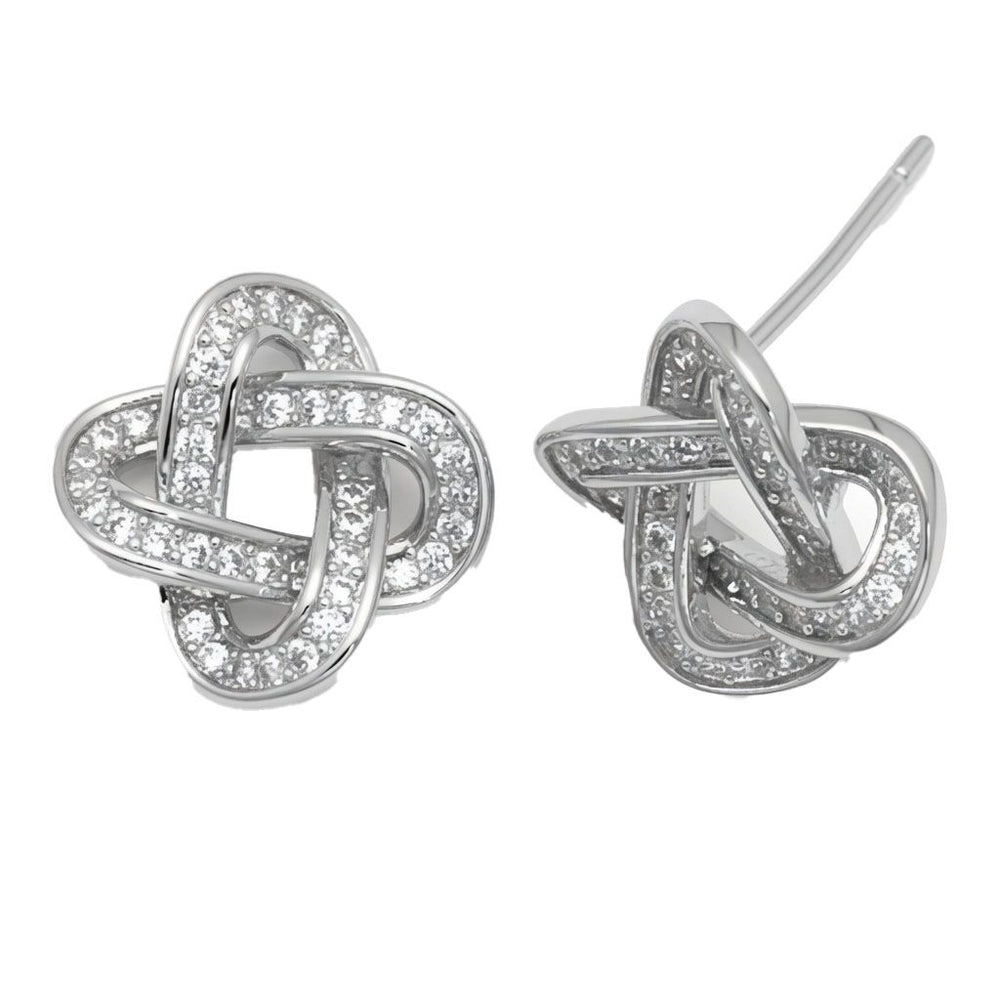 Ohrstecker aus 925er Sterlingsilber mit Zirkonia-Liebesknoten