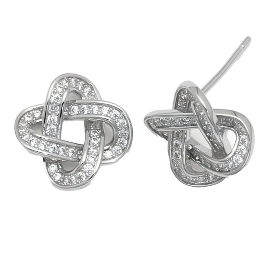 Ohrstecker aus 925er Sterlingsilber mit Zirkonia-Liebesknoten