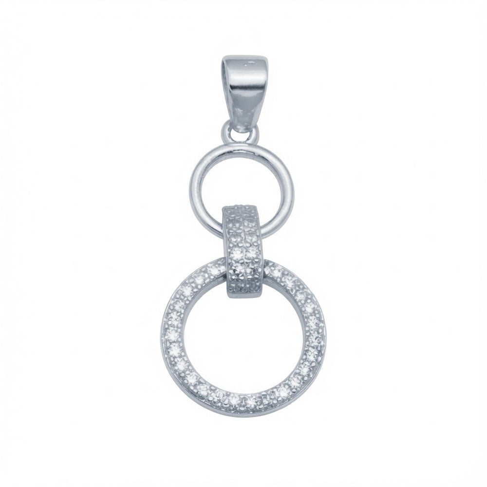 925 Sterling Silver CZ Linked Circle Pendant – product view