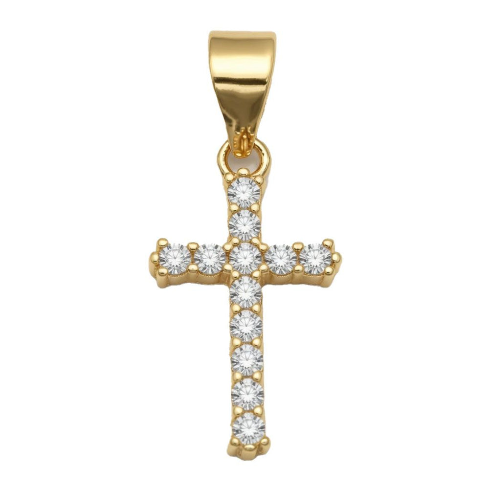 Halskette mit Kreuzanhänger aus 925er Sterlingsilber und Zirkonia