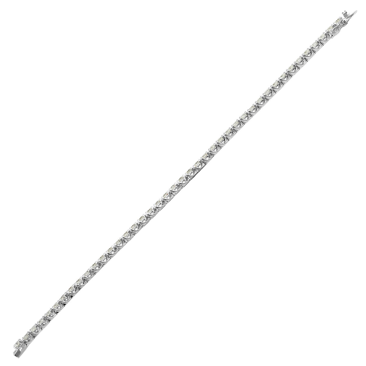 18 Karat Weißgold Tennisarmband mit Krappenfassung und 1,03 Karat