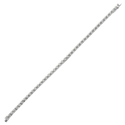 18 Karat Weißgold Tennisarmband mit Krappenfassung und 1,03 Karat