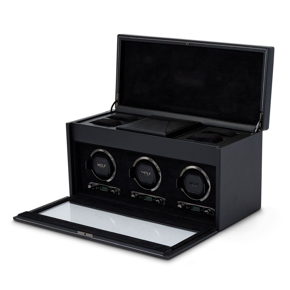 WOLF British Racing Triple Watch Winder with Storage 792302 – product view 2