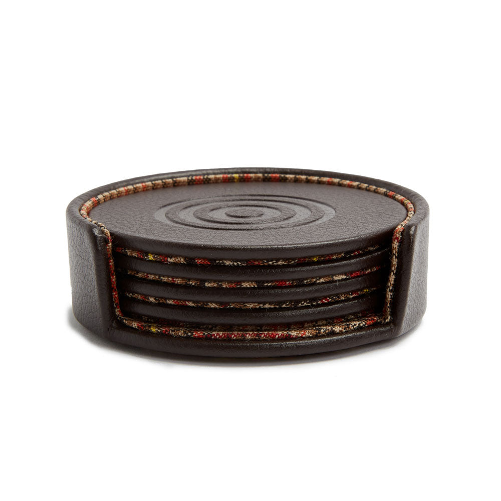 WM Brown Set of 4 Coasters with Case 800687