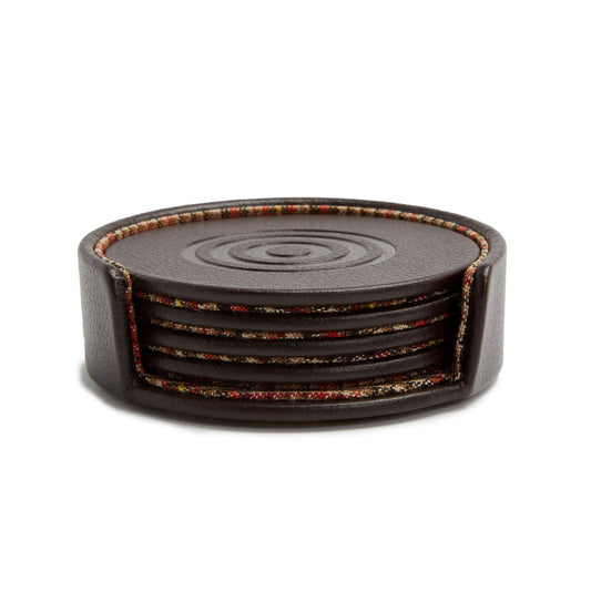 WM Brown Set of 4 Coasters with Case 800687