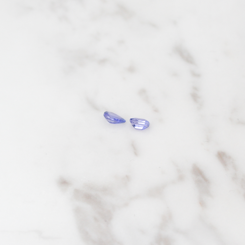 Tanzanite Small 2 Stone - 1CT - Pear and Rectangle Cut