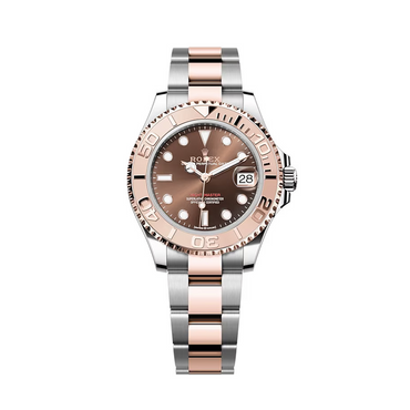 Rolex Yacht-master 37 268621 Oyster Bracelet Brown Dial Metal Pristine Condition Bidirectional Rotating 37 Mm Mechanical Watch - product image from...