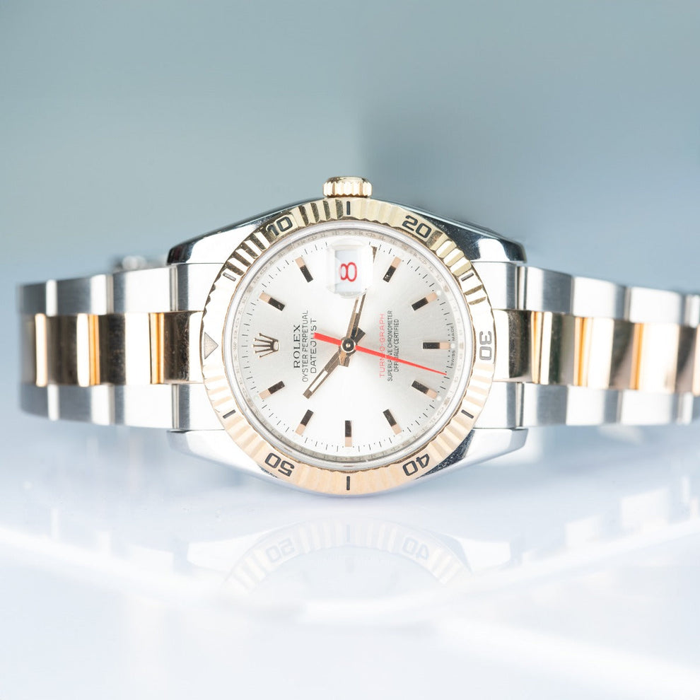 Rolex Datejust 36 116261 Oyster Bracelet White Dial Rose Gold 2005 Pristine Condition Thurn-o-graph 36mm Mechanical Watch - product image from Imp...