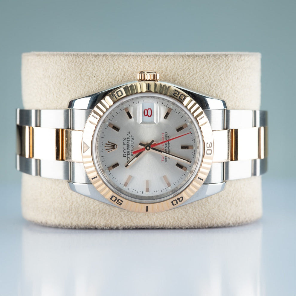 Rolex Datejust 36 116261 Oyster Bracelet White Dial Rose Gold 2005 Pristine Condition Thurn-o-graph 36mm Mechanical Watch - product image from Imp...