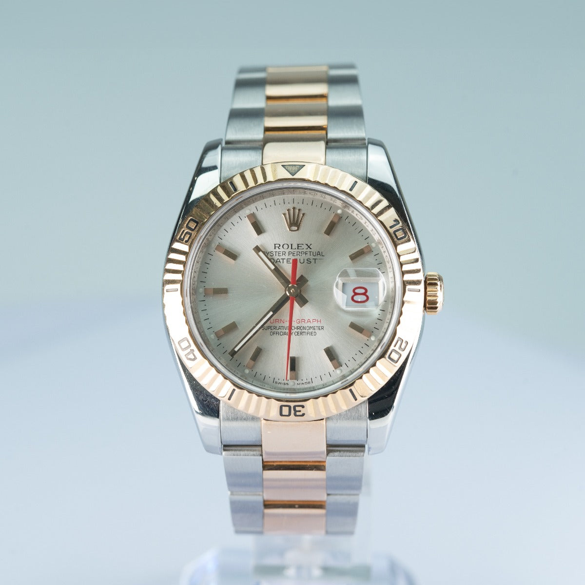 Rolex Datejust 36 116261 Oyster Bracelet White Dial Rose Gold 2005 Pristine Condition Thurn-o-graph 36mm Mechanical Watch - product image from Imp...