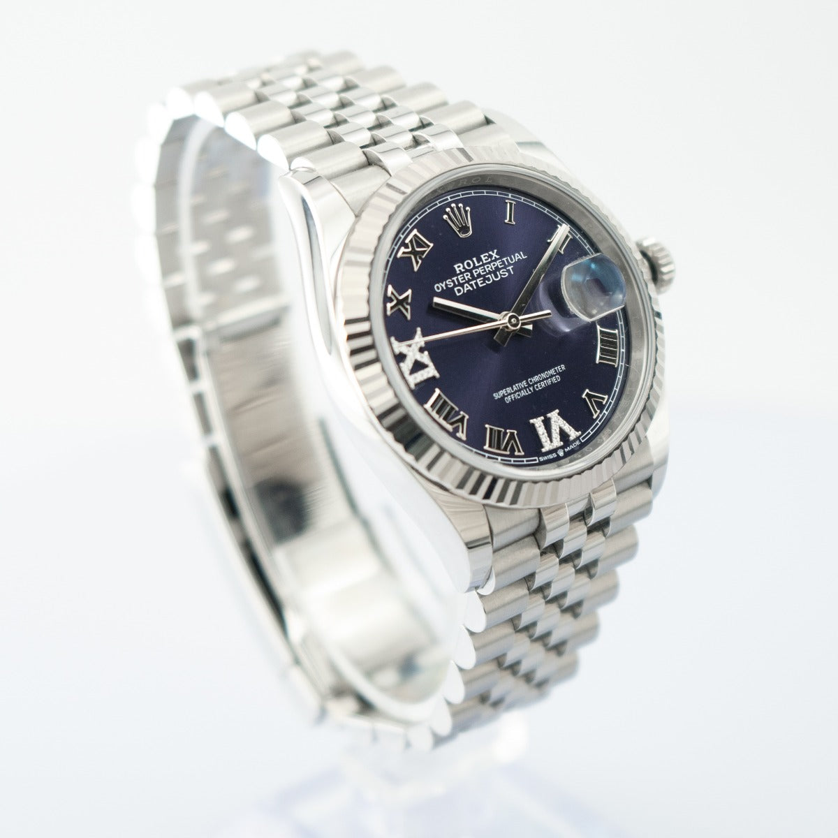 Rolex Datejust 36 126234 Diamond-Set Aubergine Dial Jubilee Bracelet
