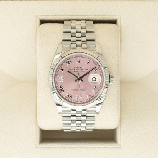 Rolex Datejust 36 126234 Pink Roman & Diamond Dial White Gold/Steel 2020