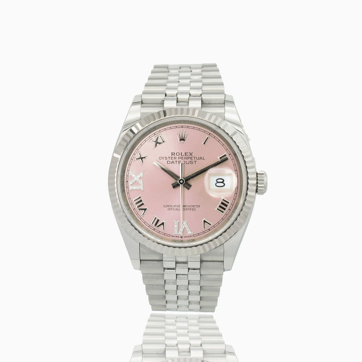 Rolex Datejust 36 126234 Pink Roman & Diamond Dial White Gold/Steel 2022