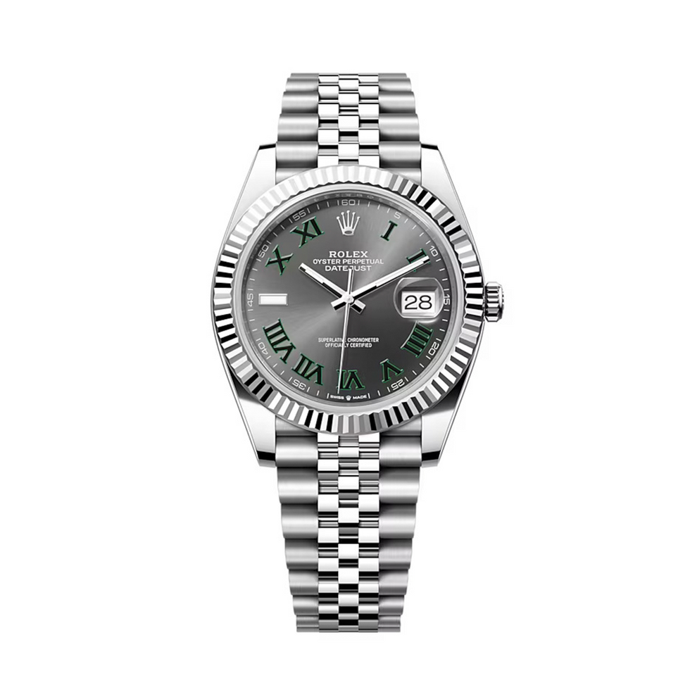 Rolex Datejust 41 126334 Wimbledon Jubilee Bracelet Rhodium Dial Stainless Steel 2024 Unworn Condition Fluted Bezel 41 Mm Mechanical - product image from...