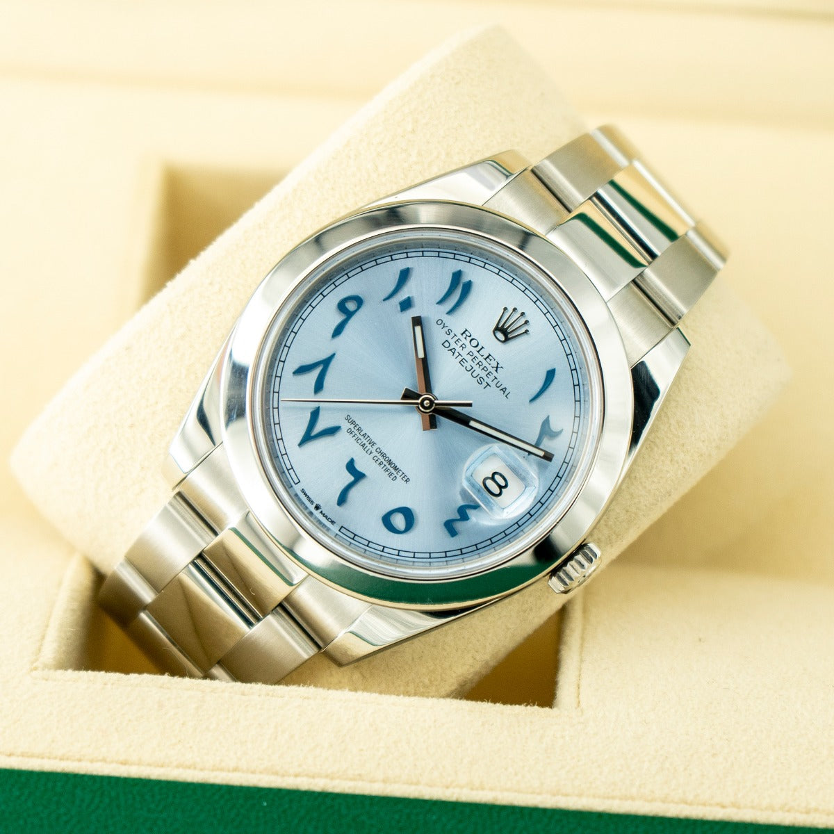 Rolex Date Just 41 126300 Ice Arabic Dial Oyster Bracelet 2024