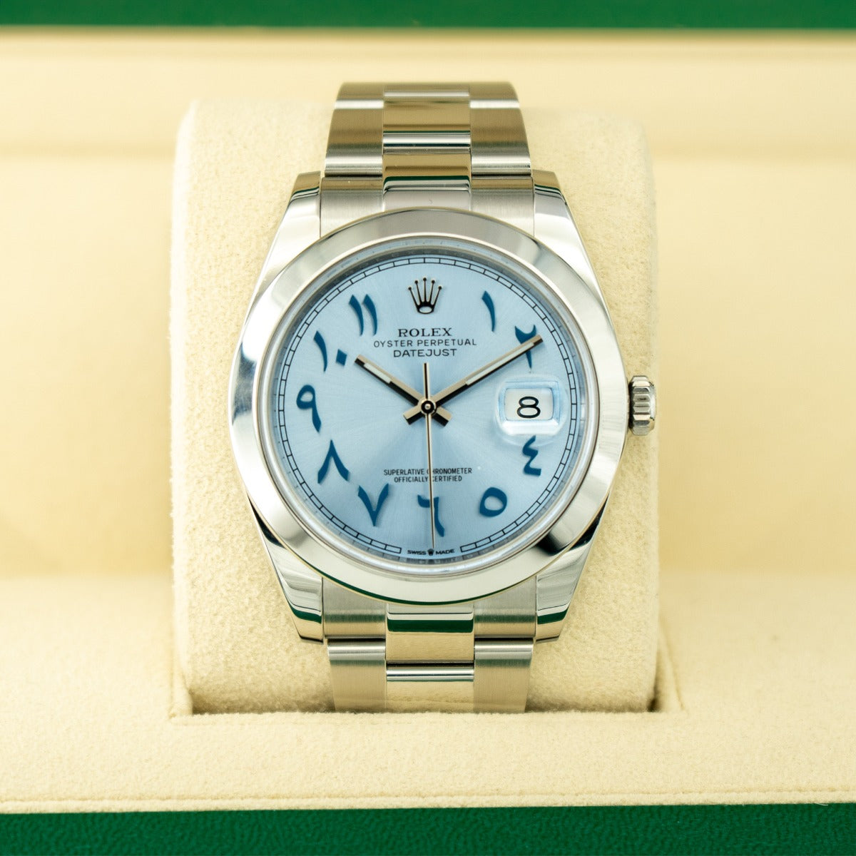 Rolex Date Just 41 126300 Ice Arabic Dial Oyster Bracelet 2024