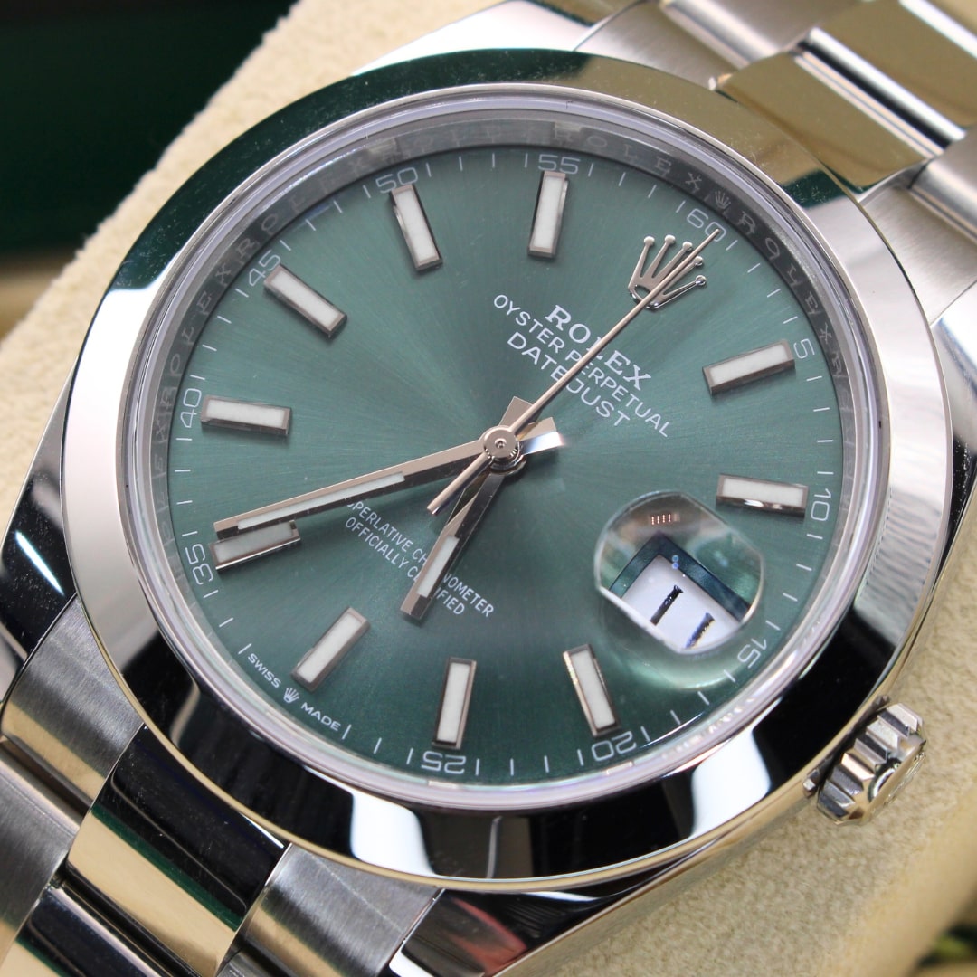 Rolex Datejust 41 126300 Mint Green Dial Oyster Steel 2023