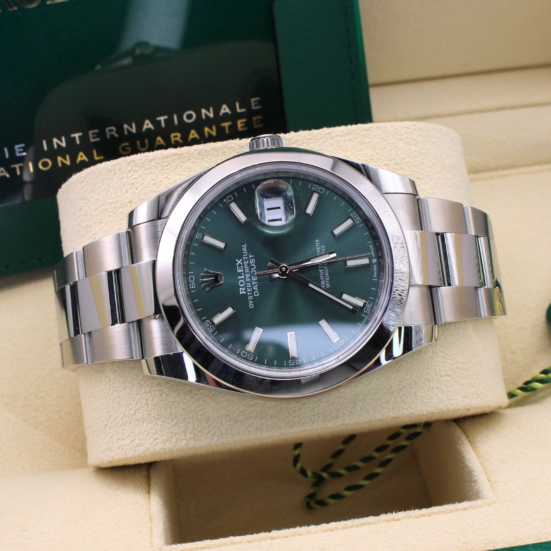Rolex Datejust 41 126300 Mint Green Dial Oyster Steel 2023