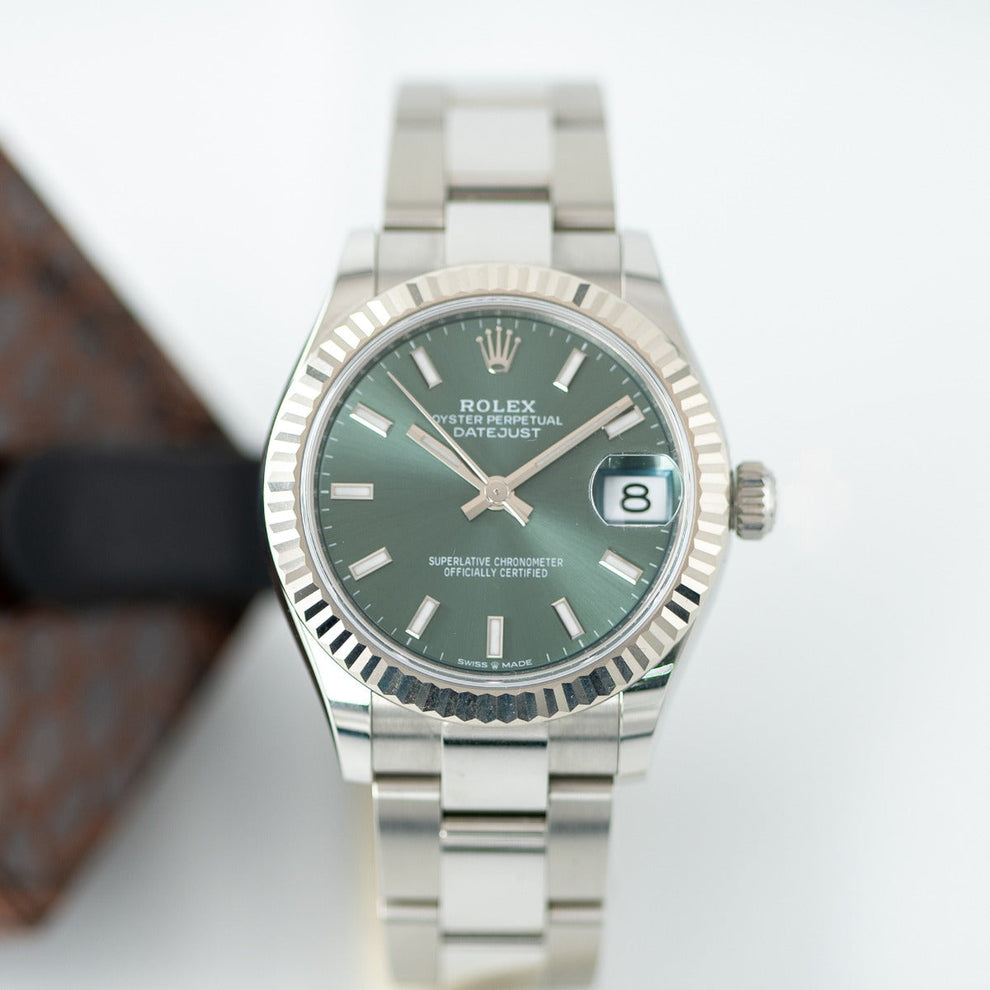 Rolex Datejust 31 278274 Oyster Bracelet Green Dial Stainless Steel 2023 Unworn Condition Fluted Bezel 31 Mm Mechanical Watch - product image from Imperi...