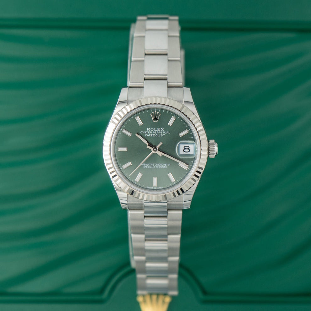 Rolex Datejust 31 278274 Oyster Bracelet Green Dial Stainless Steel 2023 Unworn Condition Fluted Bezel 31 Mm Mechanical Watch - product image from Imperi...
