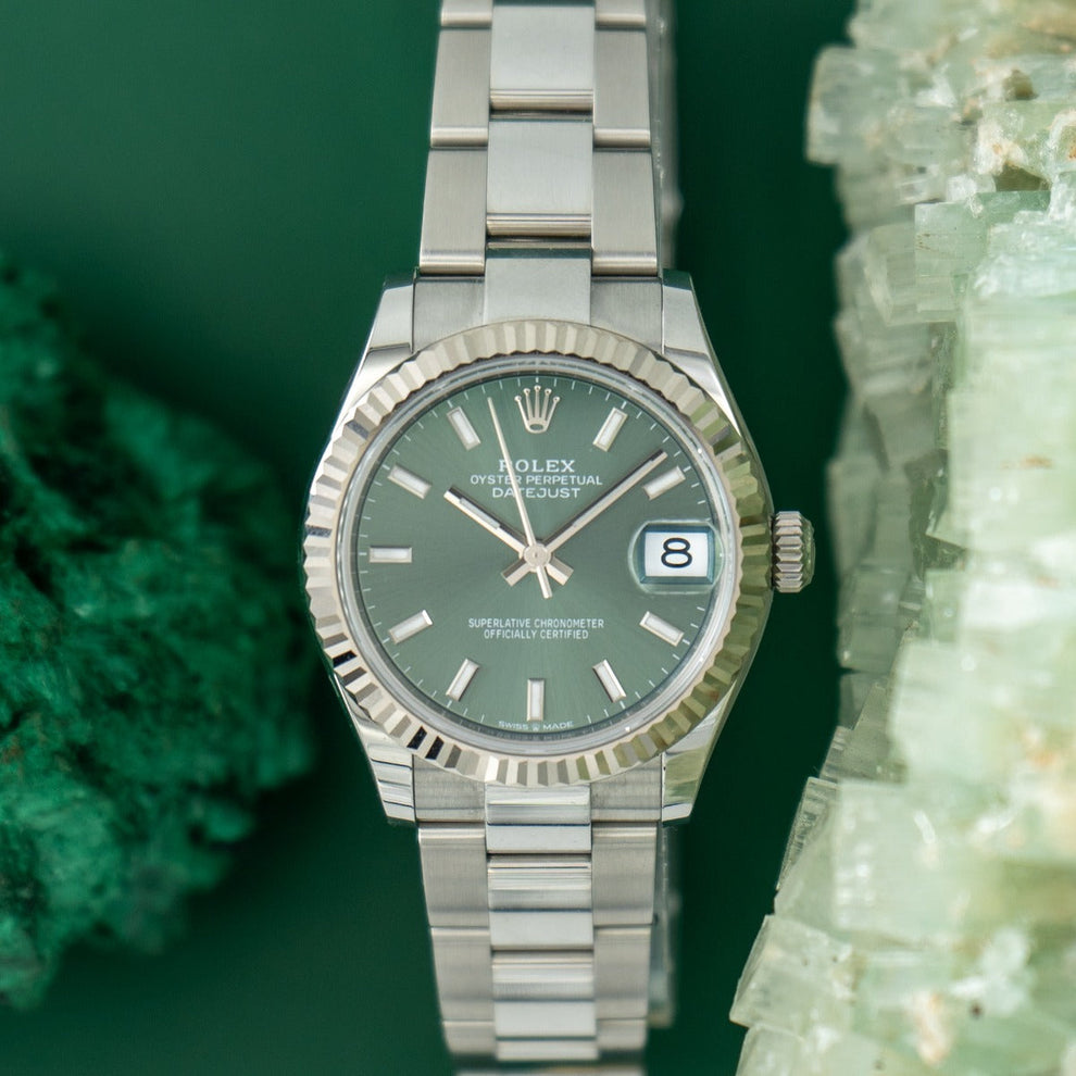 Rolex Datejust 31 278274 Oyster Bracelet Green Dial Stainless Steel 2023 Unworn Condition Fluted Bezel 31 Mm Mechanical Watch - product image from Imperi...