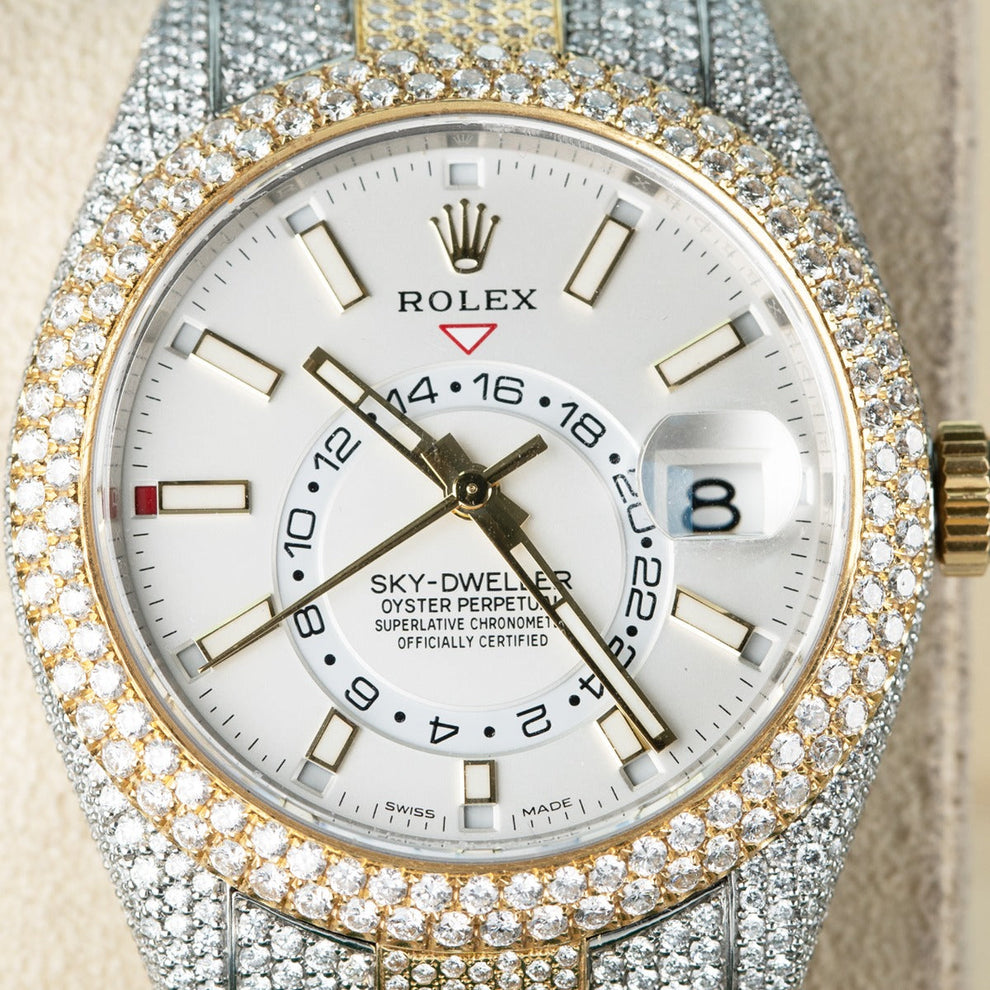 Rolex Sky-dweller Diamond 326933 Oyster Bracelet White Dial Yellow Gold Pristine Condition Diamond 42 Mm Mechanical Watch - product image from Impe...
