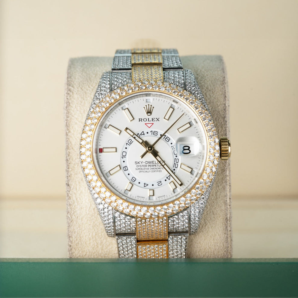 Rolex Sky-dweller Diamond 326933 Oyster Bracelet White Dial Yellow Gold Pristine Condition Diamond 42 Mm Mechanical Watch - product image from Impe...