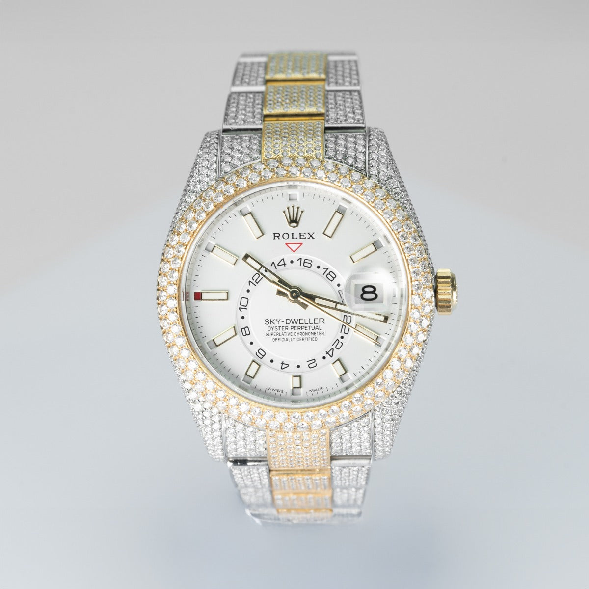 Rolex Sky-dweller Diamond 326933 Oyster Bracelet White Dial Yellow Gold Pristine Condition Diamond 42 Mm Mechanical Watch - product image from Impe...