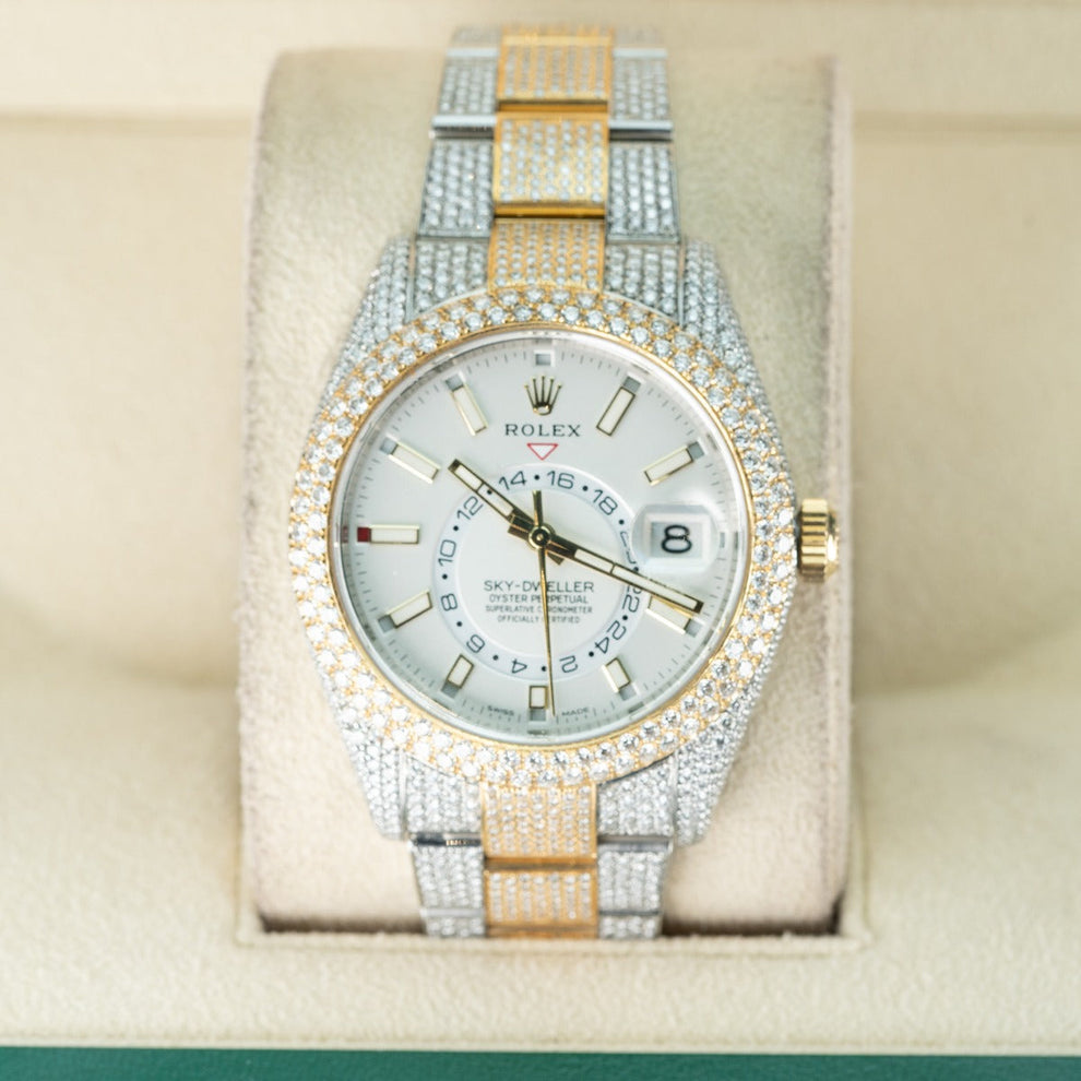 Rolex Sky-dweller Diamond 326933 Oyster Bracelet White Dial Yellow Gold Pristine Condition Diamond 42 Mm Mechanical Watch - product image from Impe...