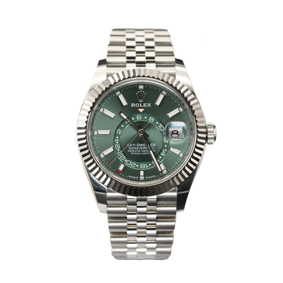 Rolex Sky-dweller Green 336934 Jubilee Bracelet Green Dial Stainless Steel 2025 Unworn Condition Fluted Bezel 42 Mm Mechanical Watch - product image from...