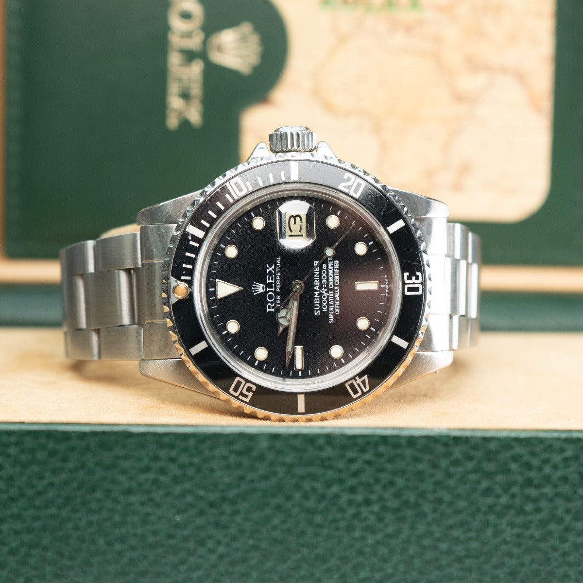 Rolex Submariner Date 16800 Tropical Gilt Black Dial 1979