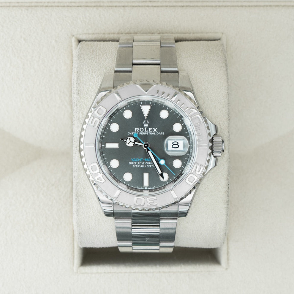 Rolex Yacht-Master 40 reference 126622, rhodium dial, Oyster bracelet and platinum 60-minute bezel, 2024
