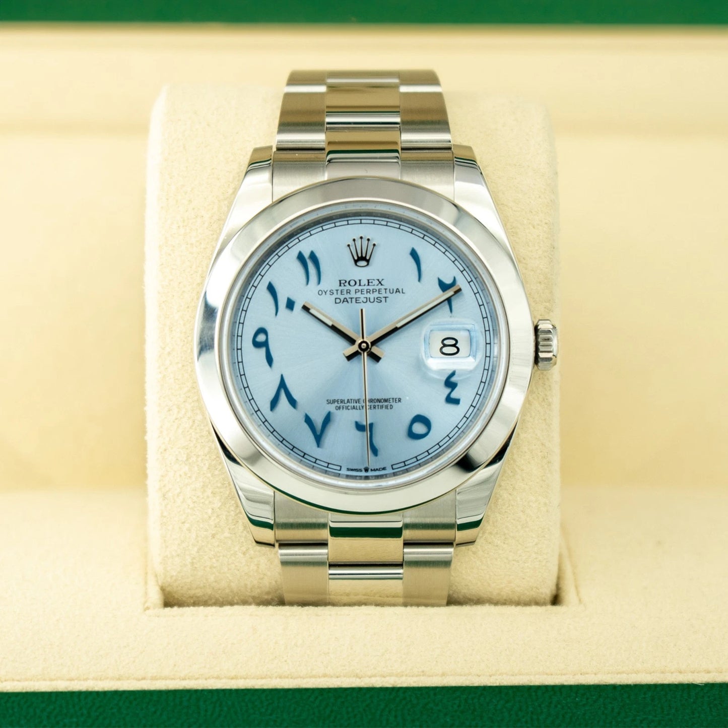 Rolex Datejust 41 126300 Ice Blue Arabic Arabic Dial Stainless Steel 2024 Unworn Oyster Bracelet Luxury Watch | Imperial Time UK Ltd