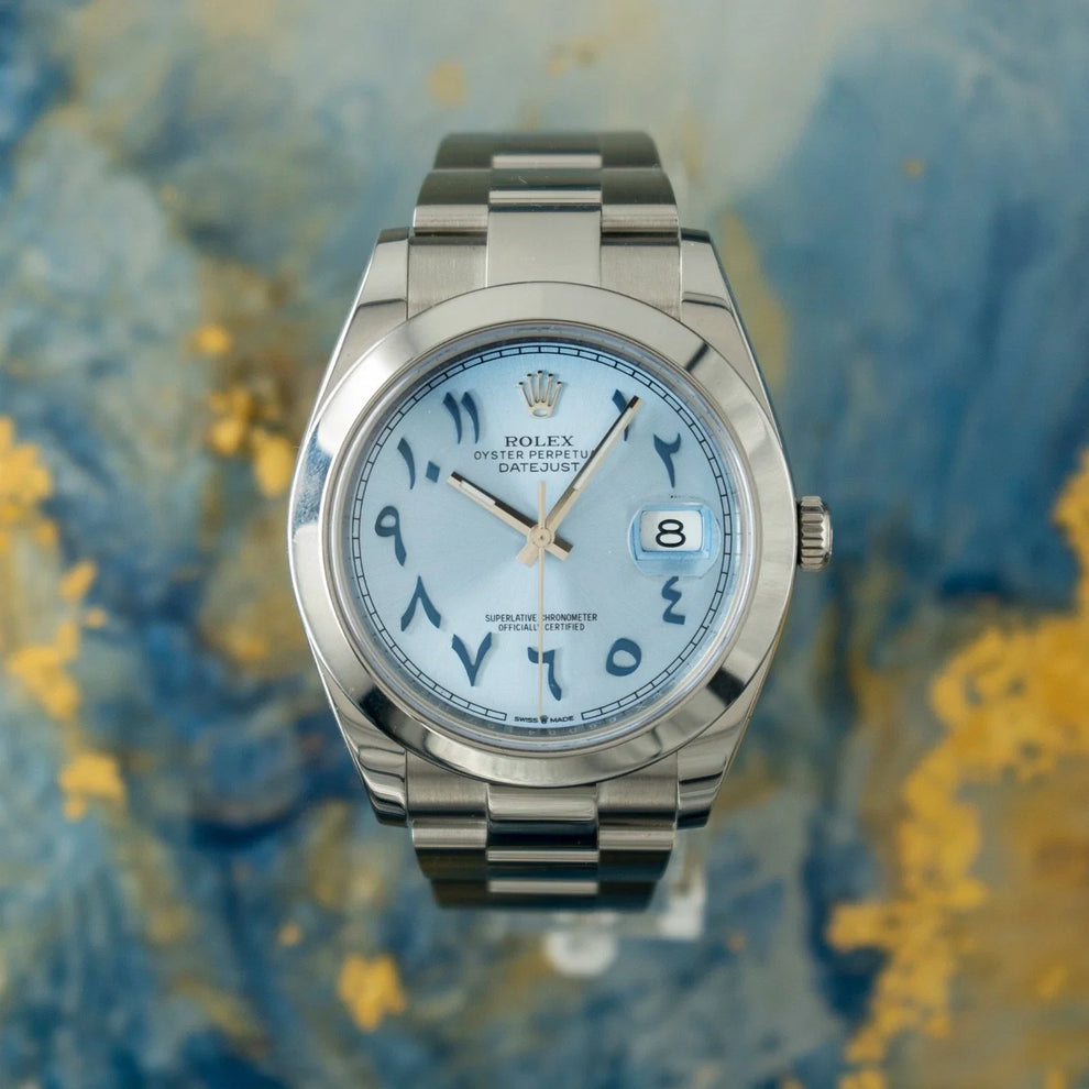 Rolex DateJust 41 126300 'Ice Blue' After-Market Arabic Dial Oyster Bracelet Stainless Steel 2024 Watch