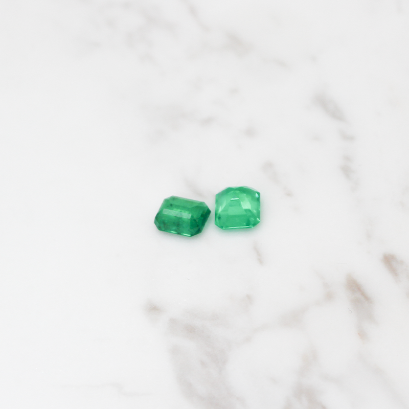 Emerald 2 Stone 2.5CT - Square Cut