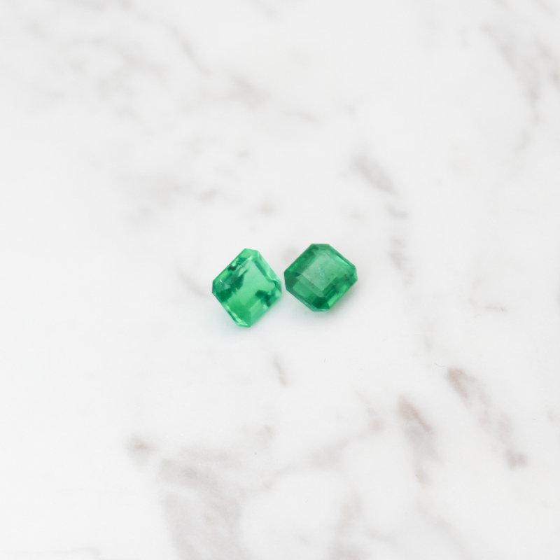Emerald 2 Stone 2.5CT - Square Cut