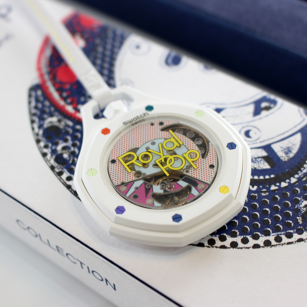 HUIT BLANC hand-wound SISTEM51 movement and sapphire caseback